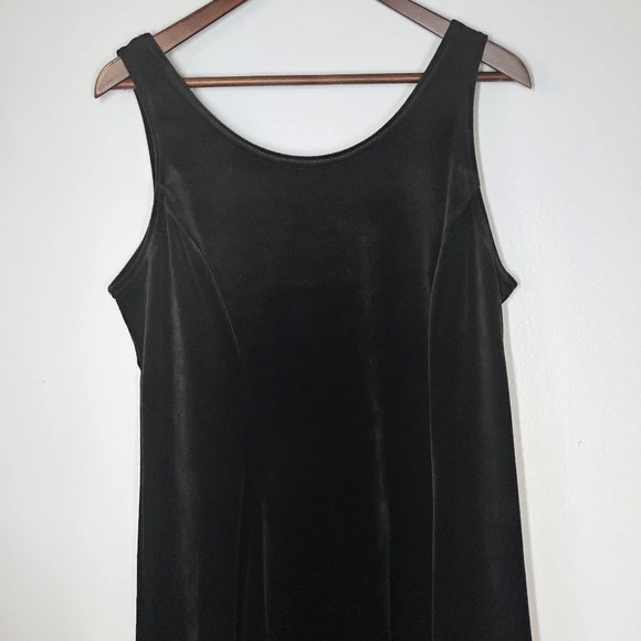 Coldwater Creek Velvet Maxi Dress Womens PM Black Lace Witchy Whimsigoth Fall - Picture 4 of 15